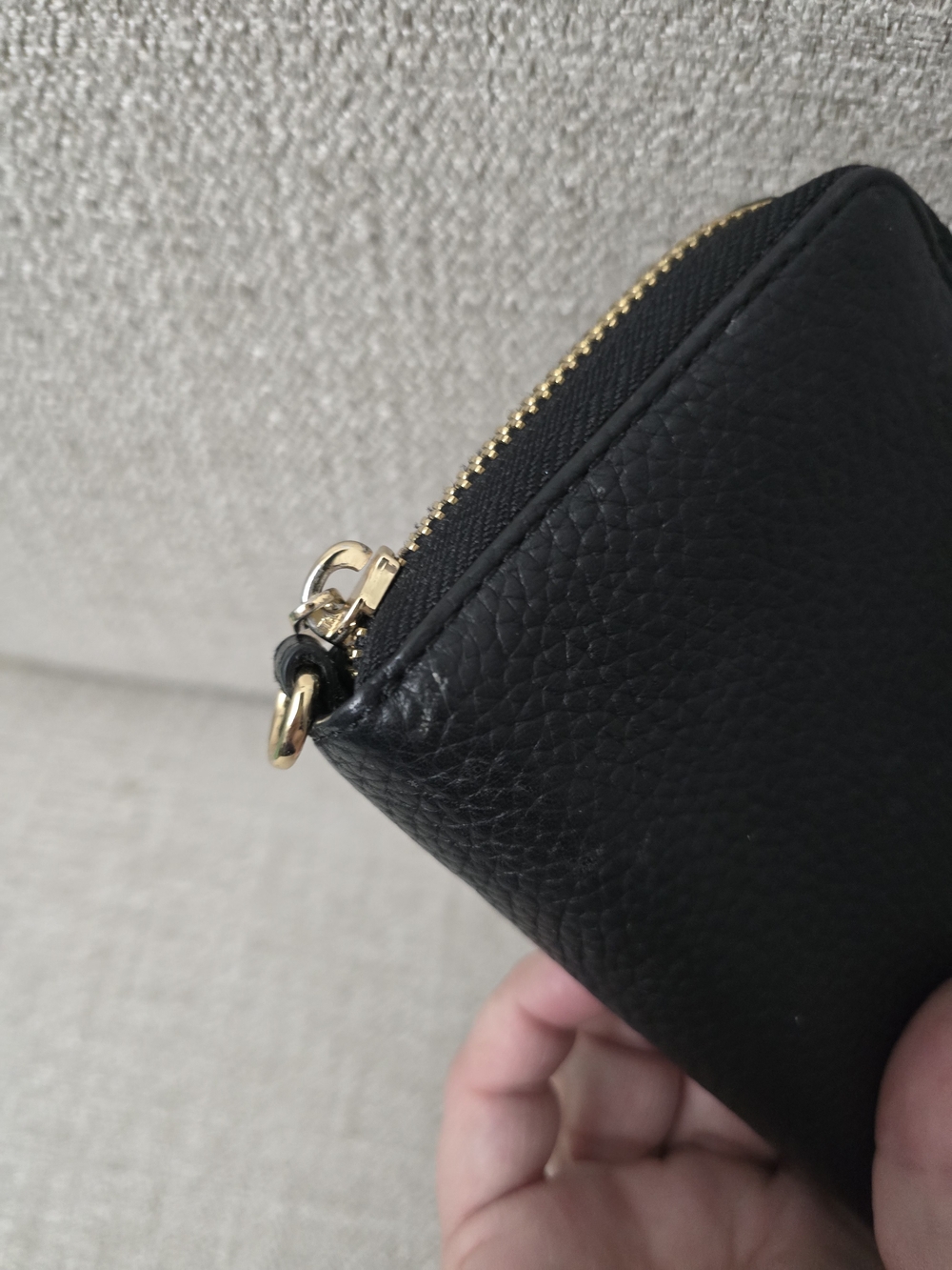 Michael Kors Fulton Black Pebbled Leather Zip-Around Wallet - Picture 7 of 11